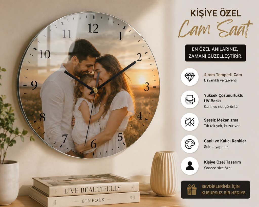 Kişiye Özel Cam Saat — Özellik görseli